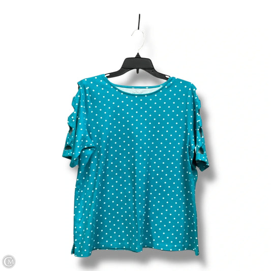 Top Short Sleeve By Kim Rogers In Polkadot Pattern, Size: Xl
