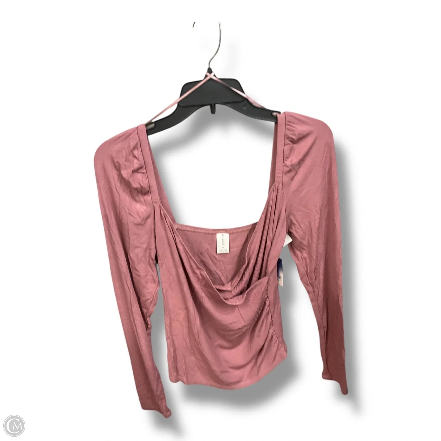 Top Long Sleeve Basic By Abound In Pink, Size: M