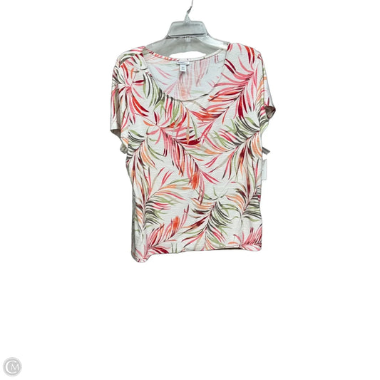 Top Short Sleeve By Croft And Barrow In Tropical Print, Size: Xlp