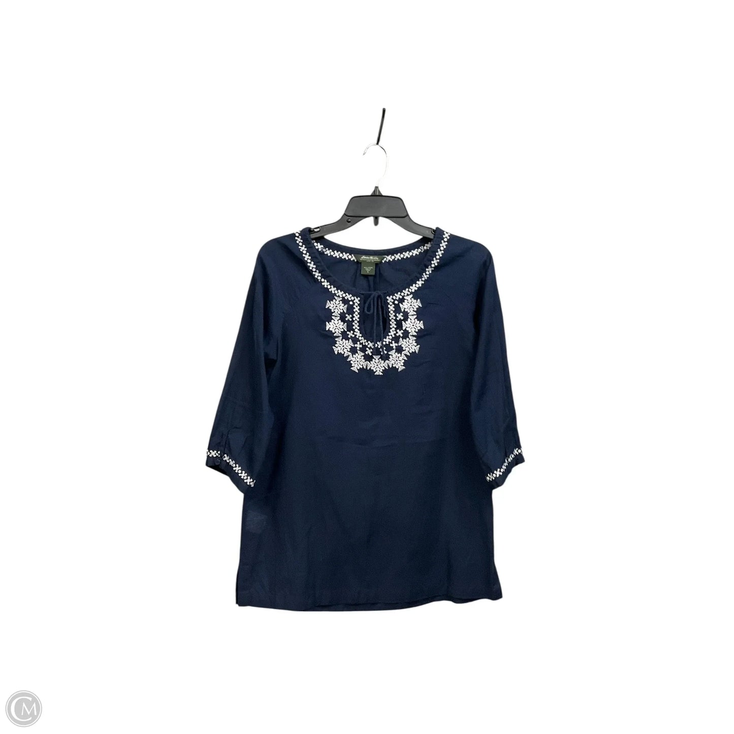 Top 3/4 Sleeve Basic By Eddie Bauer In Navy, Size: S