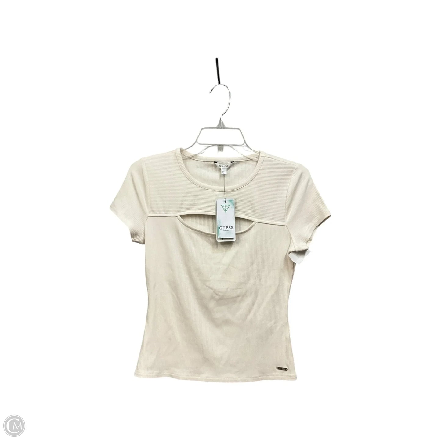 Top Short Sleeve Basic By Guess In Cream, Size: M