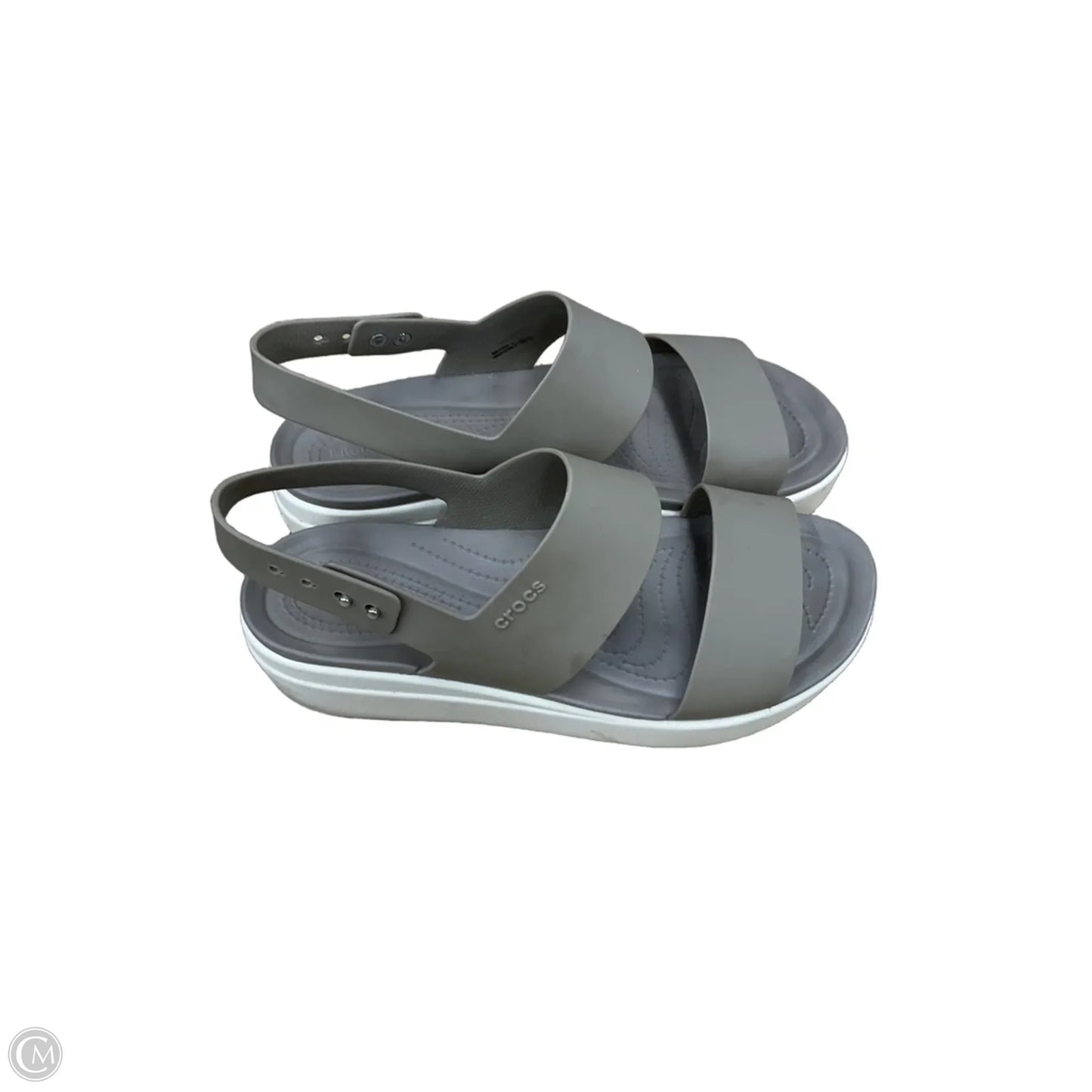 Sandals Flats By Crocs In Tan, Size: 10