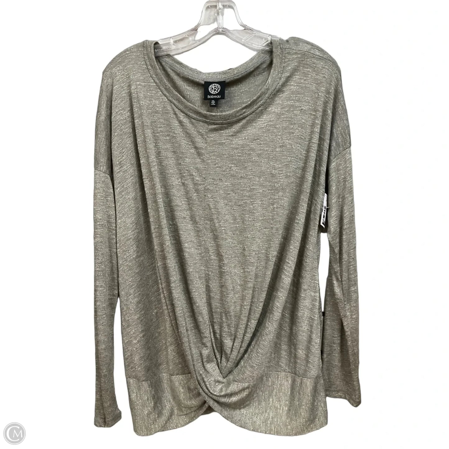 Top Long Sleeve By Bobeau In Tan, Size: Xl