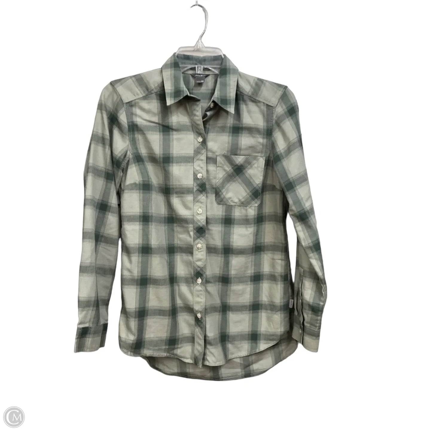 Top Long Sleeve By Eddie Bauer In Plaid Pattern, Size: Xs
