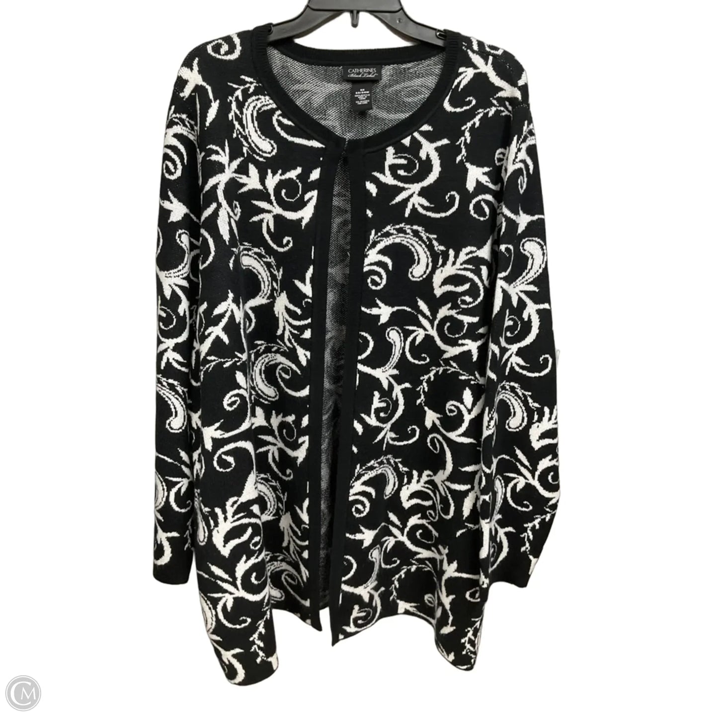 Cardigan By Catherines In Black & White, Size: 2x