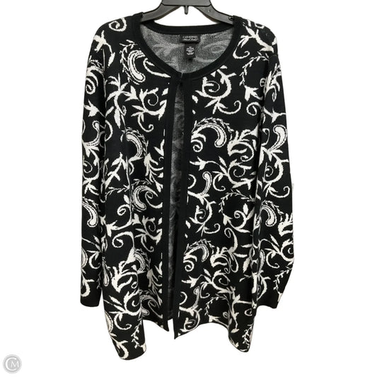 Cardigan By Catherines In Black & White, Size: 2x