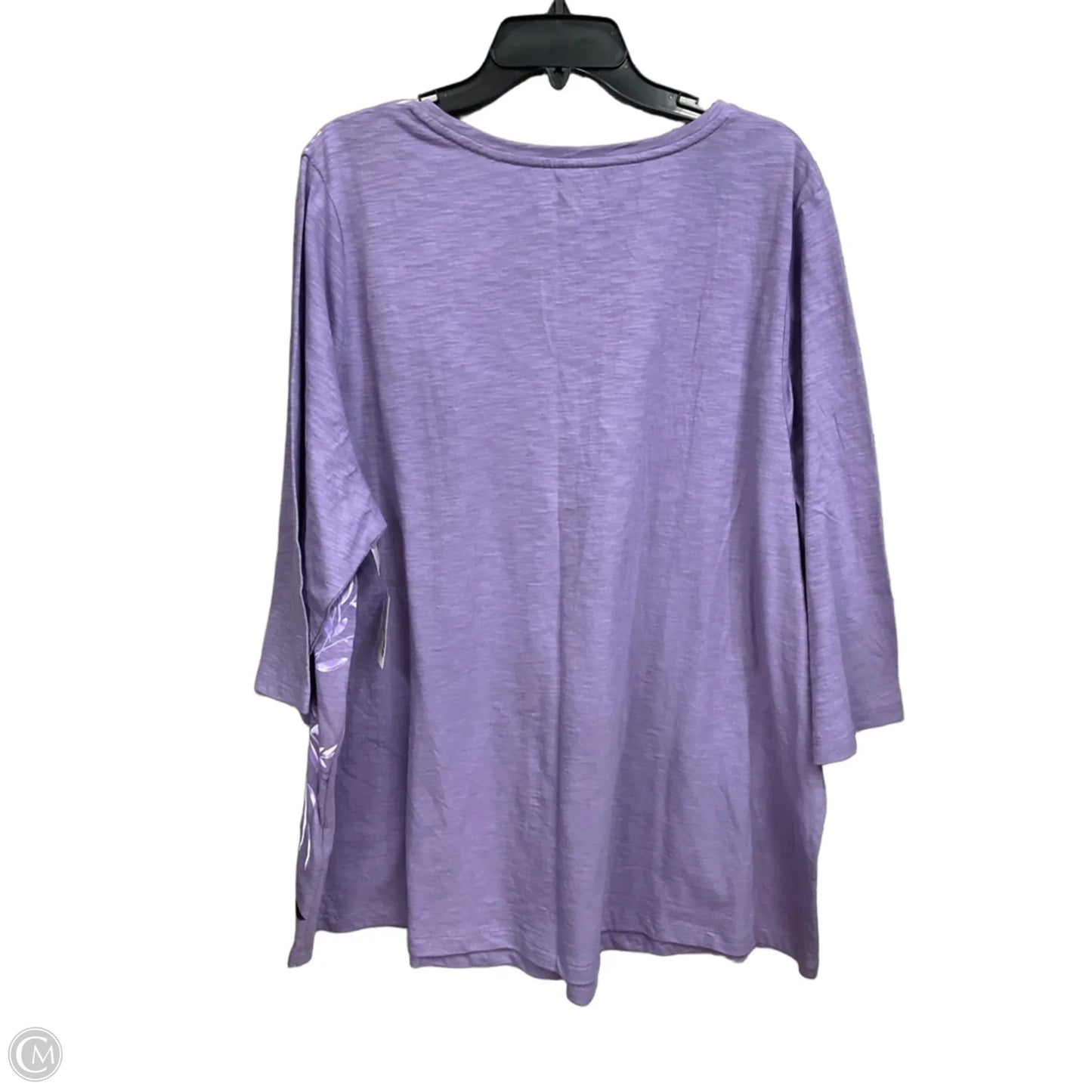 Top 3/4 Sleeve By Catherines In Floral Print, Size: 2x