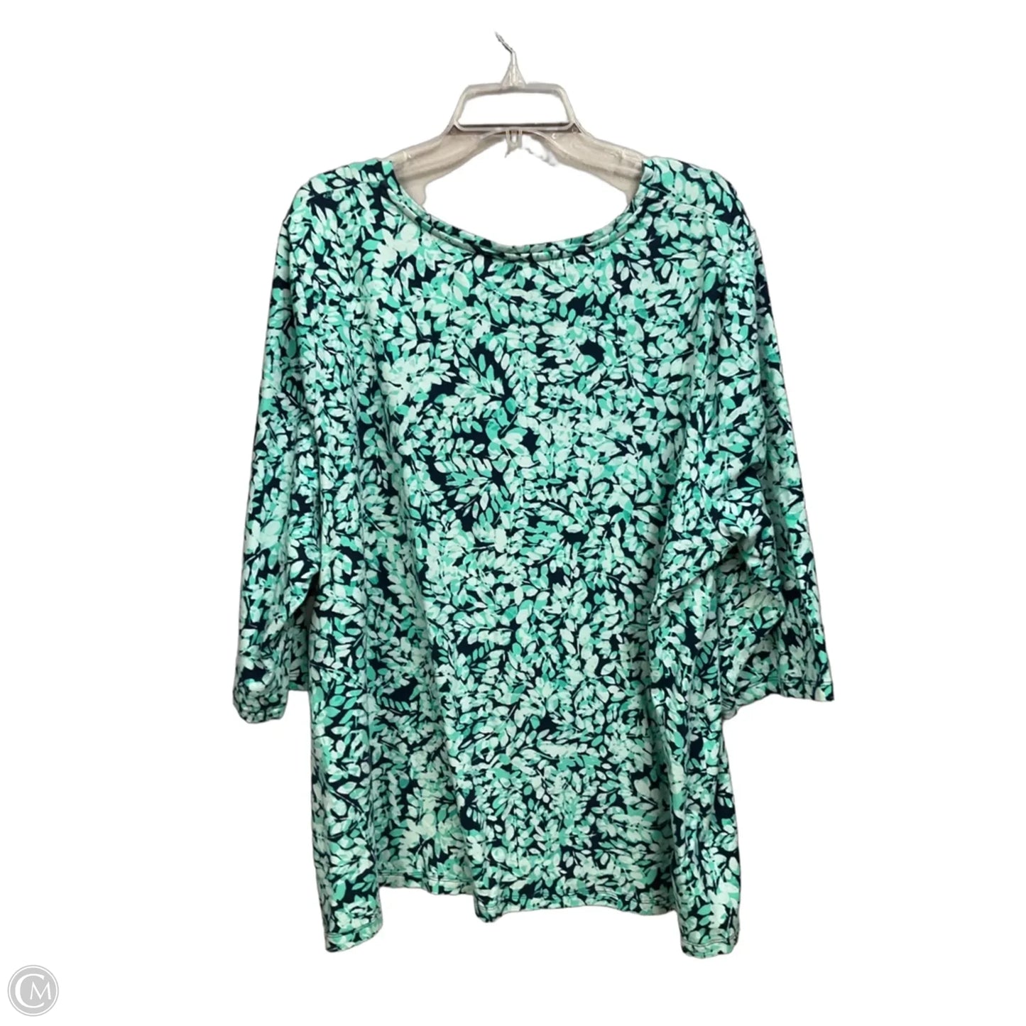 Top 3/4 Sleeve By Catherines In Floral Print, Size: 2x