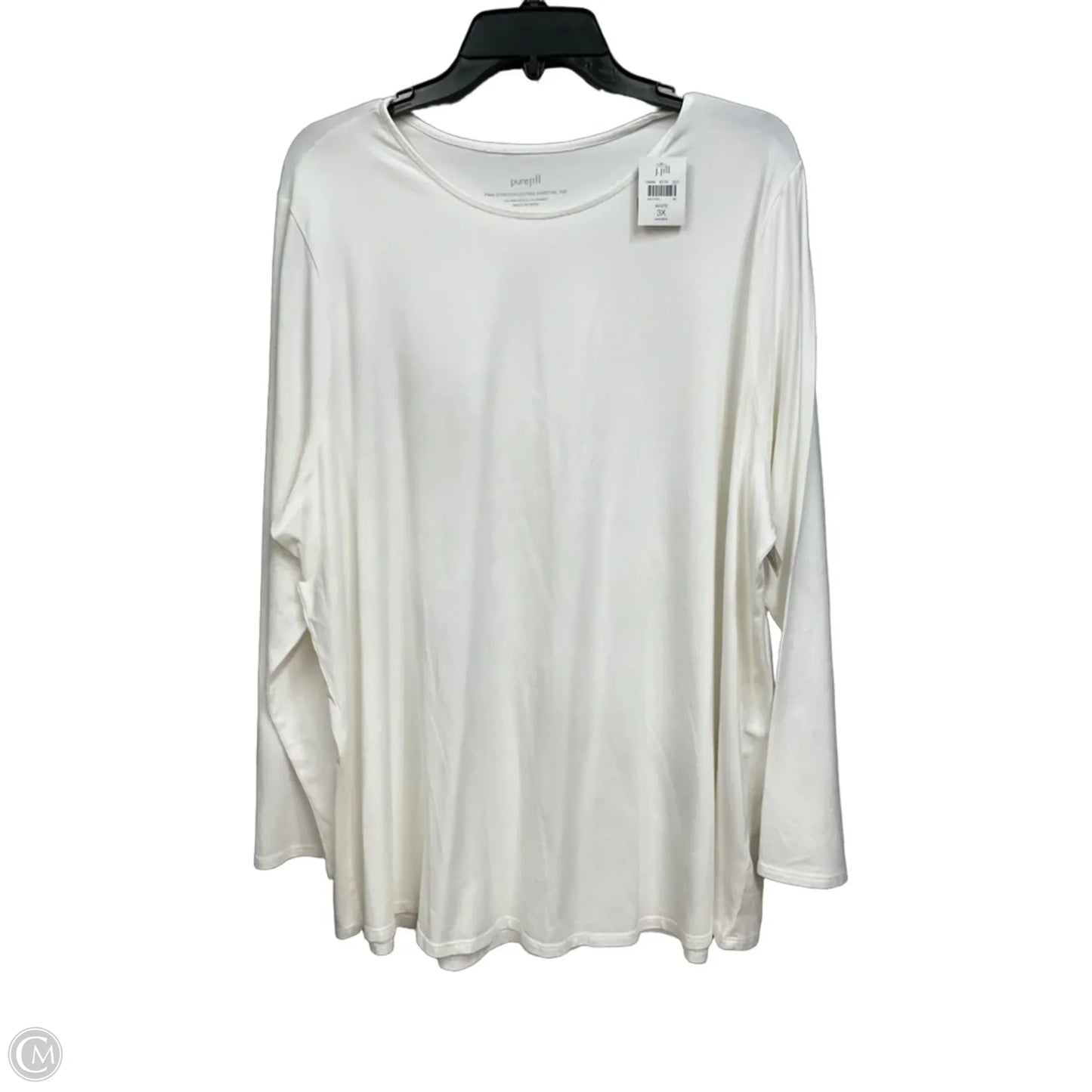 Top Long Sleeve Basic By Pure Energy In White, Size: 3x