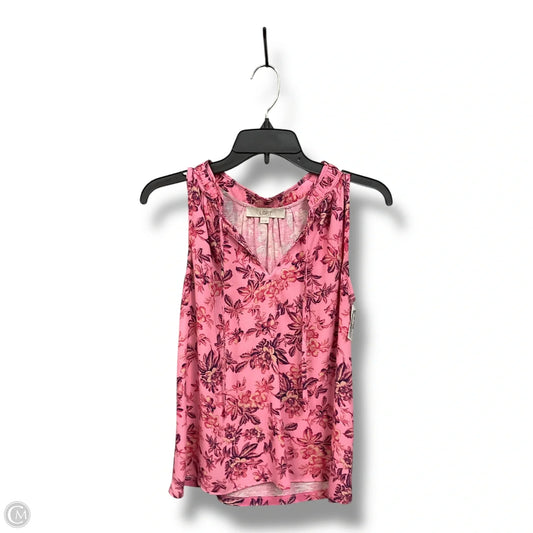 Top Sleeveless By Loft In Floral Print, Size: Xs