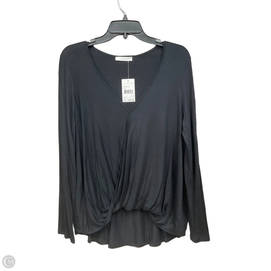 Top Long Sleeve Basic By Lush In Black, Size: L