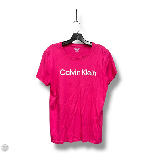 Athletic Top Short Sleeve By Calvin Klein In Pink, Size: Xl