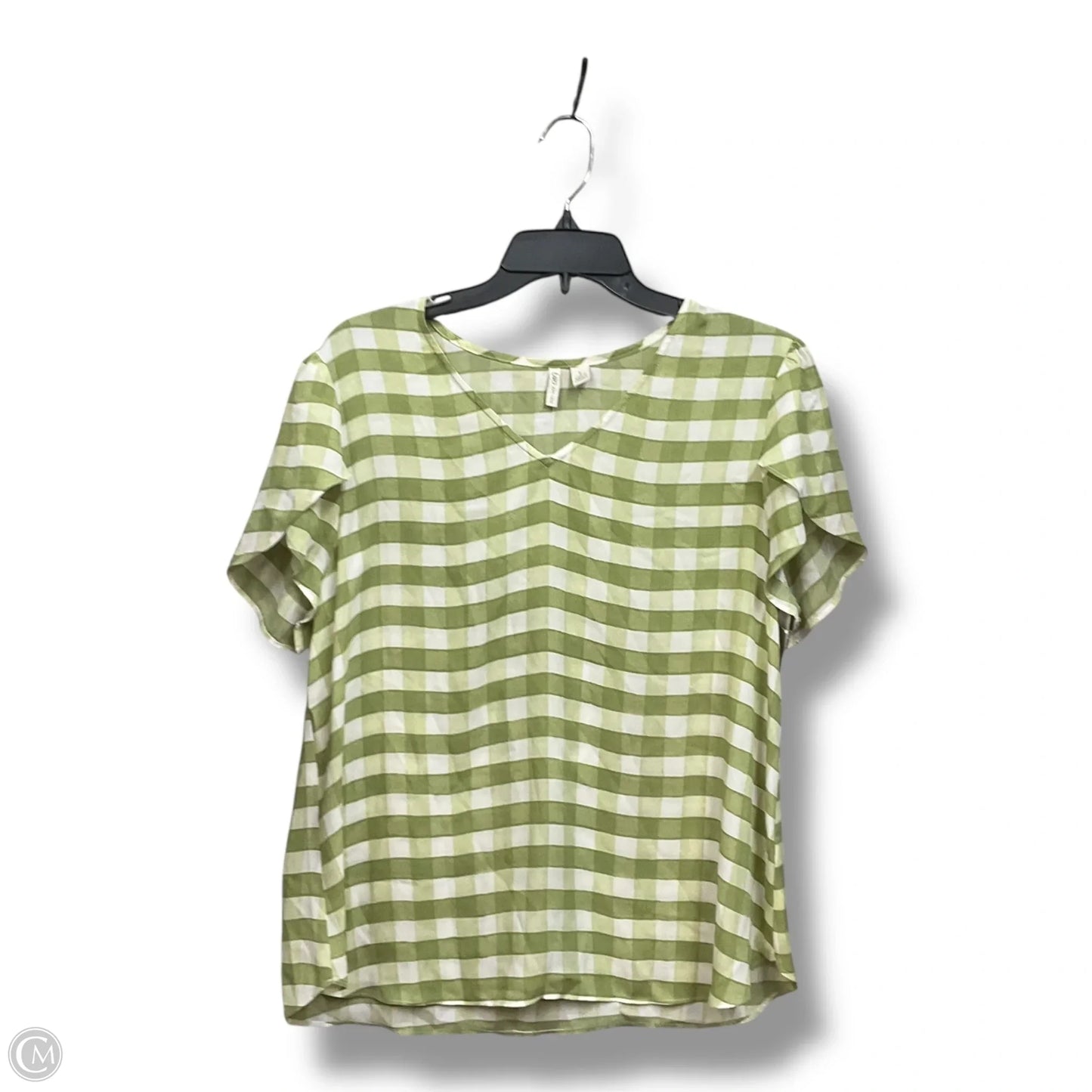 Top Sleeveless By Cato In Plaid Pattern, Size: L