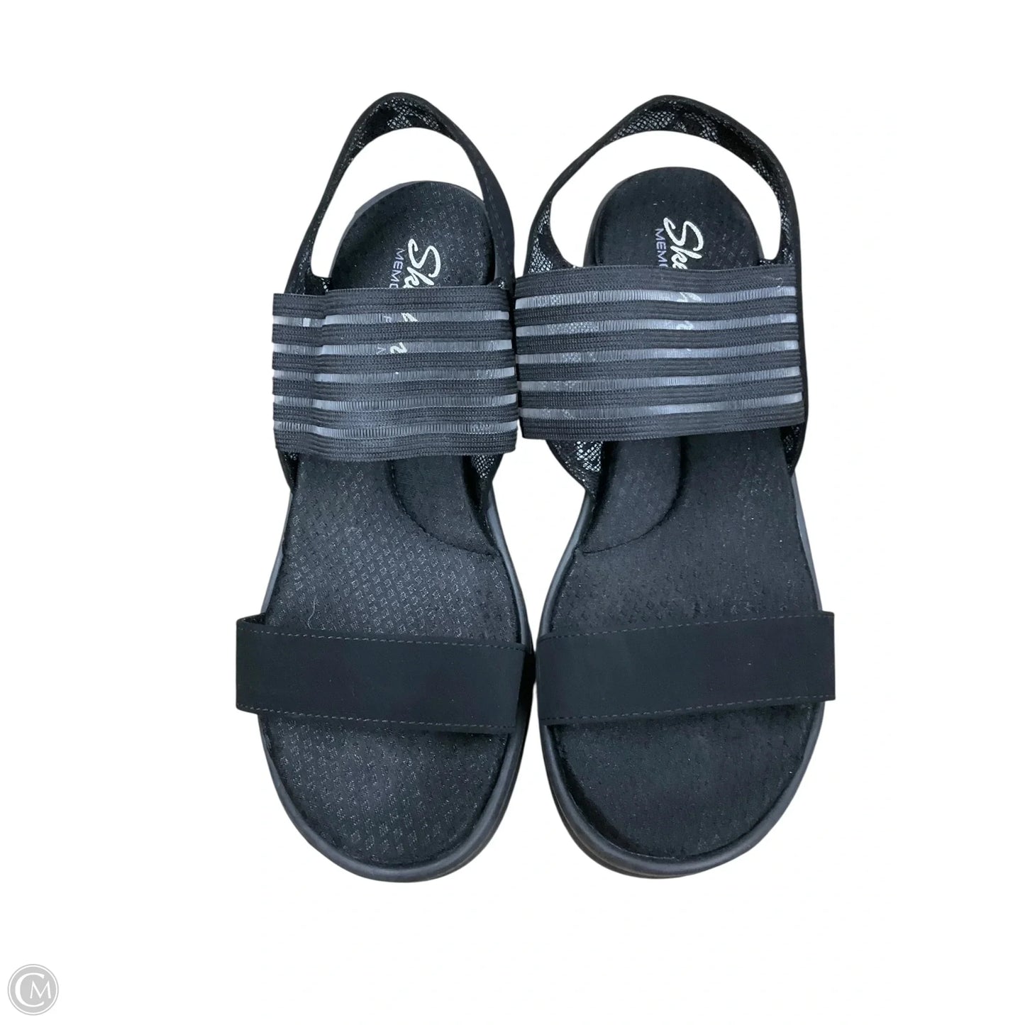 Sandals Heels Wedge By Skechers In Black, Size: 9