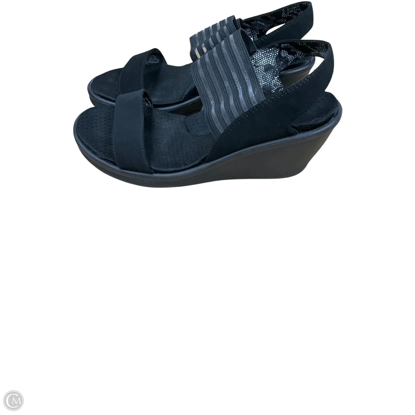 Sandals Heels Wedge By Skechers In Black, Size: 9