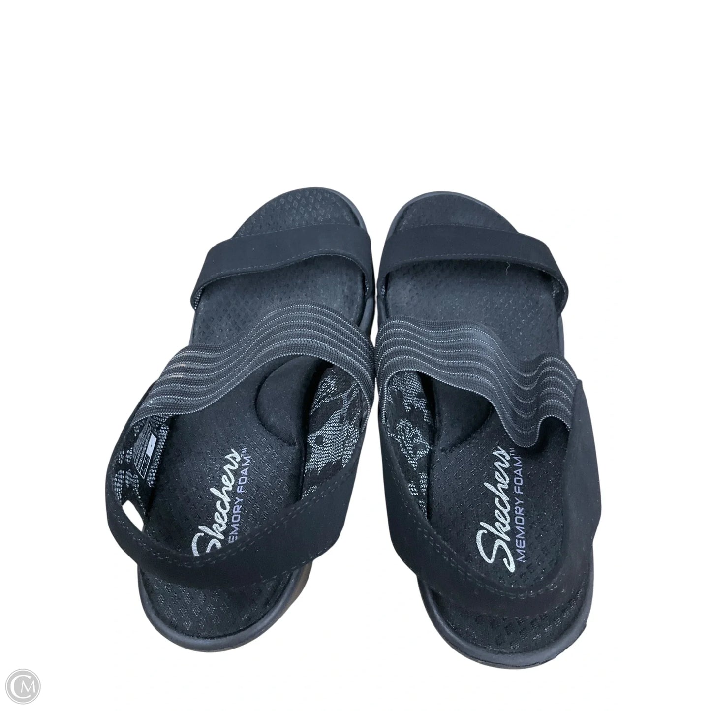 Sandals Heels Wedge By Skechers In Black, Size: 9