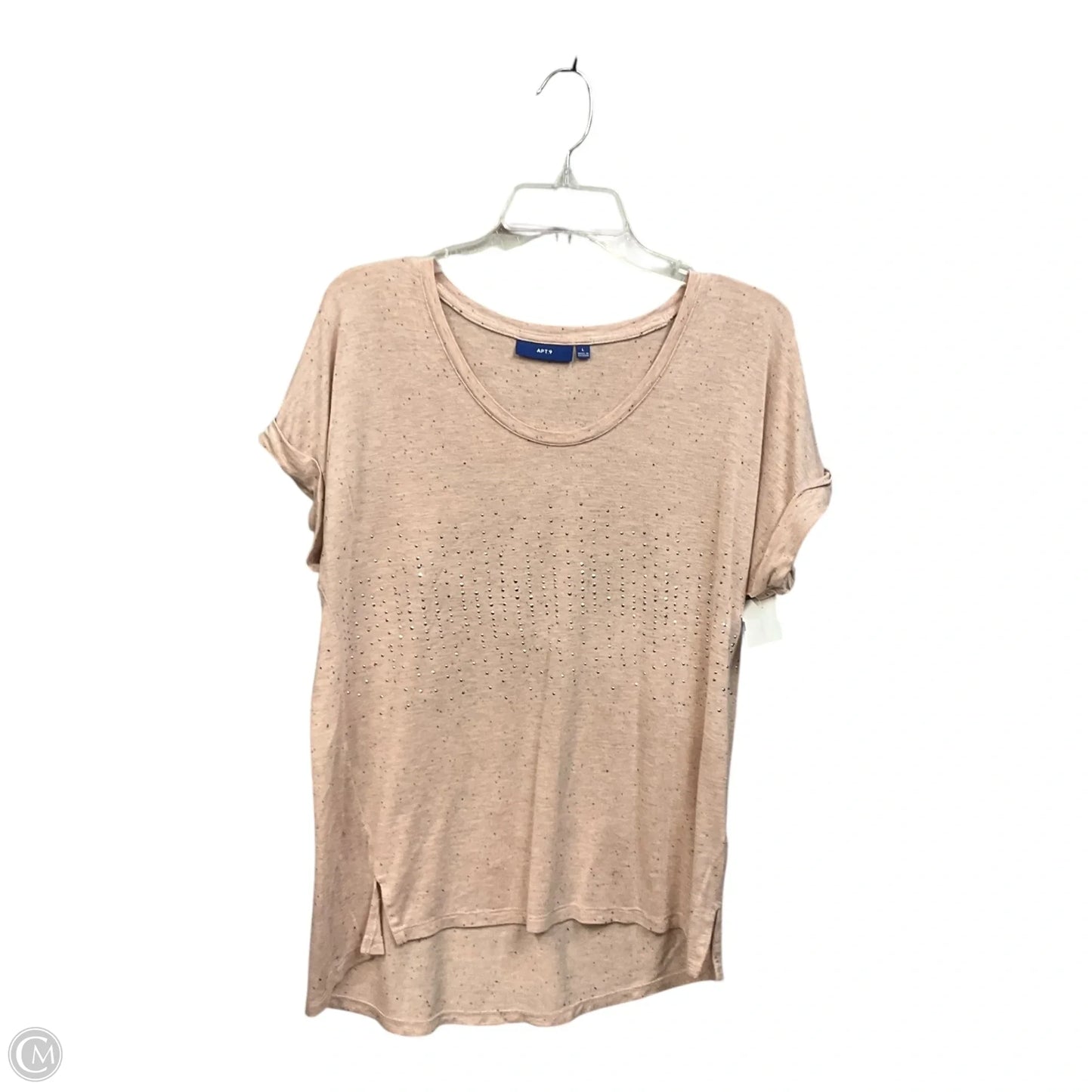 Top Short Sleeve By Apt 9 In Peach, Size: L