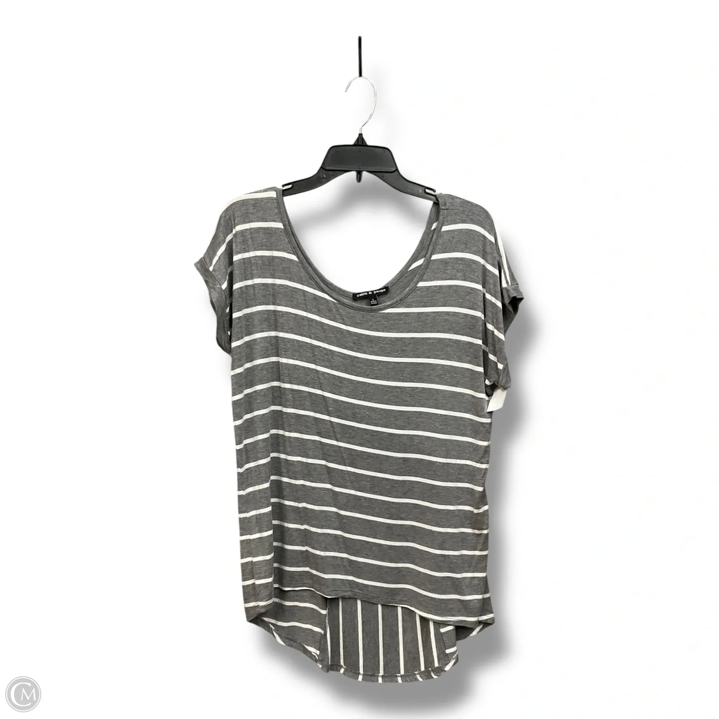 Top Short Sleeve Basic By Cable And Gauge In Striped Pattern, Size: L
