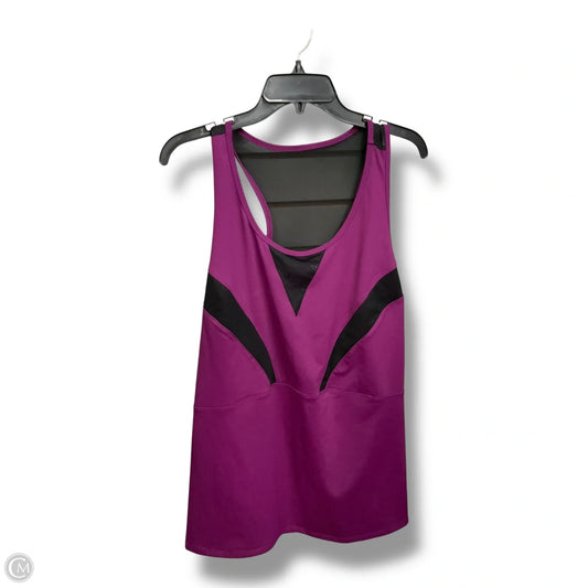 Athletic Tank Top By Livi Active In Black & Purple, Size: 4x