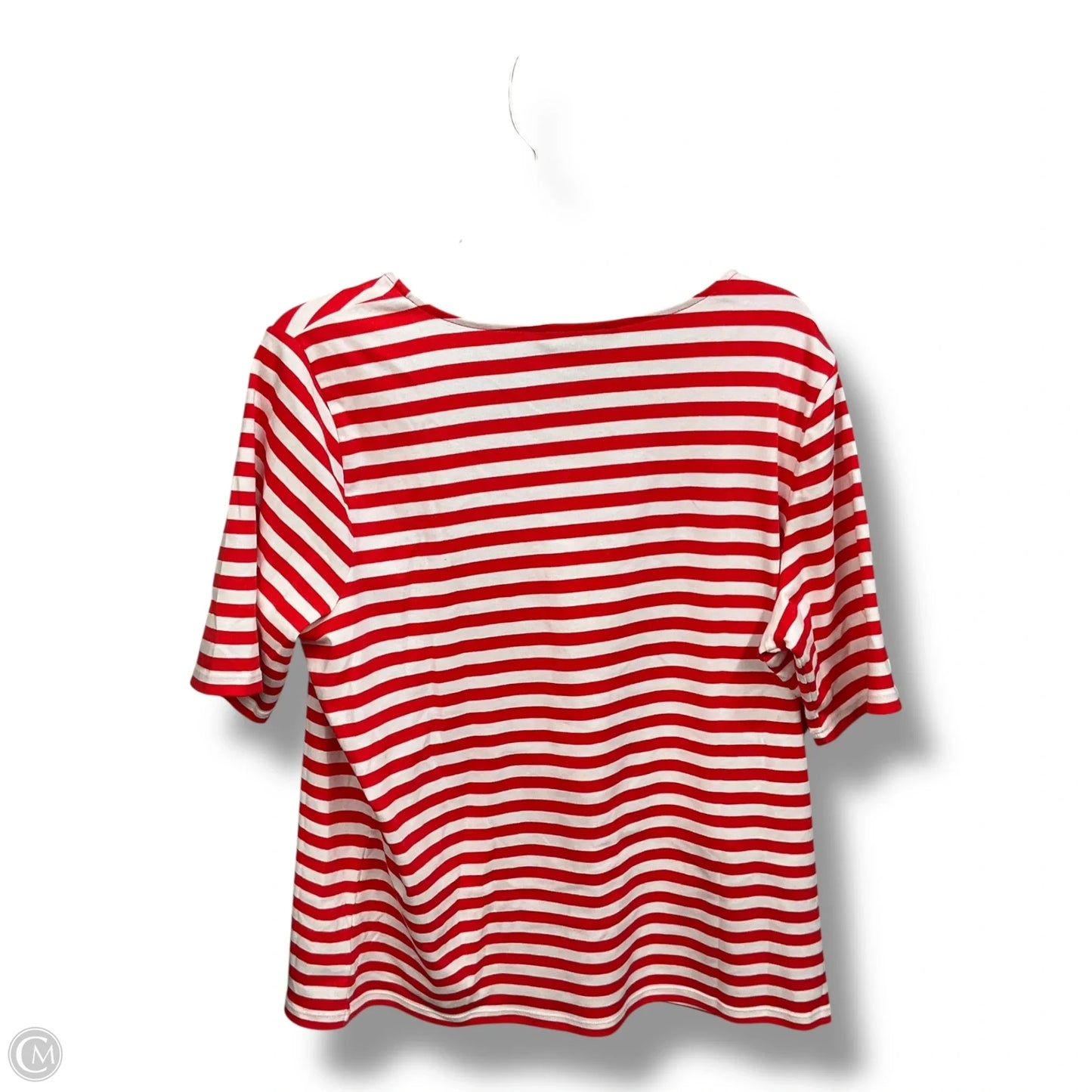 Top Short Sleeve Basic By Lauren By Ralph Lauren In Striped Pattern, Size: 2x