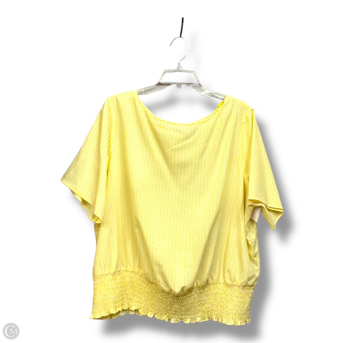 Blouse Short Sleeve By Michael By Michael Kors In Yellow, Size: 2x