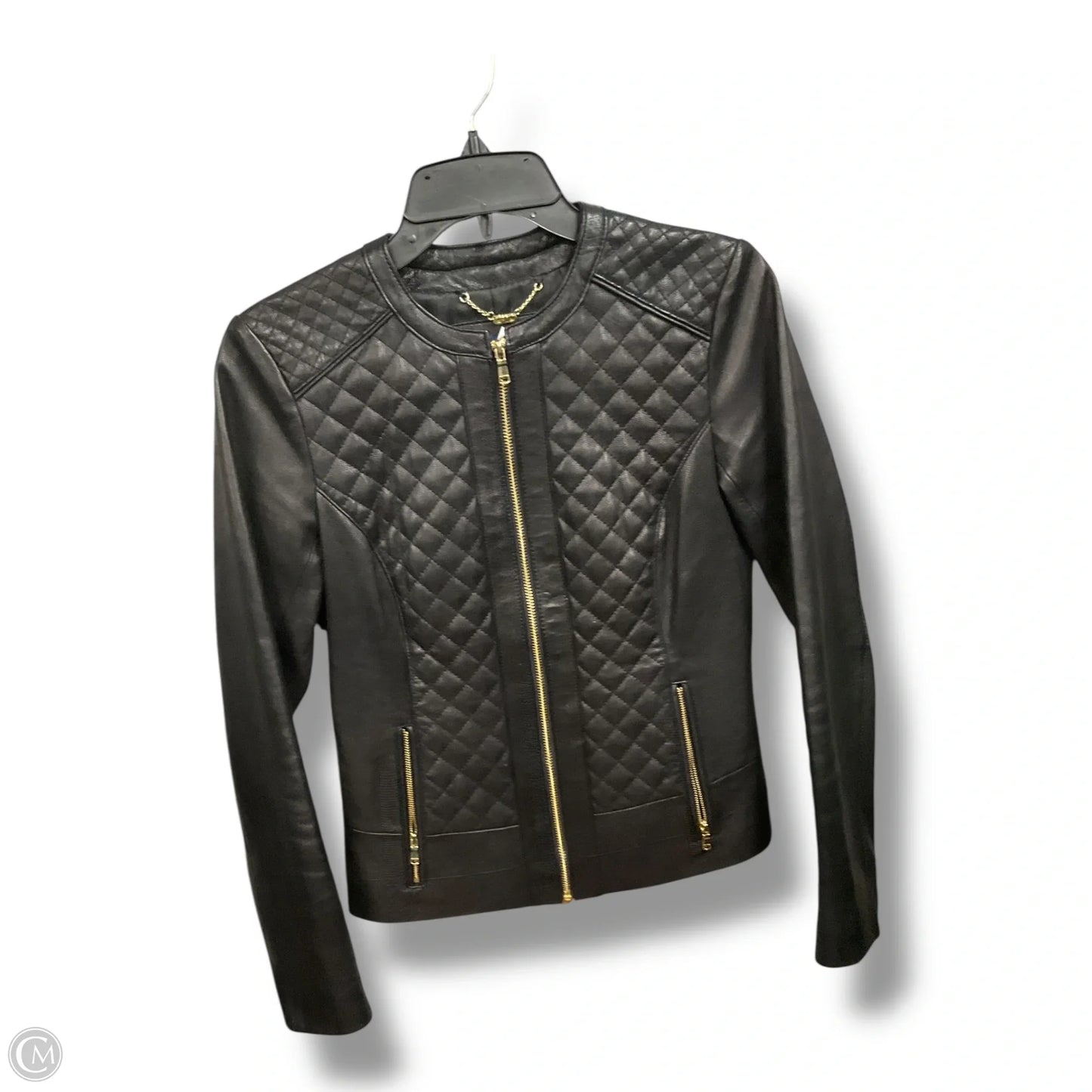Jacket Moto By Cole-haan In Black, Size: Xs