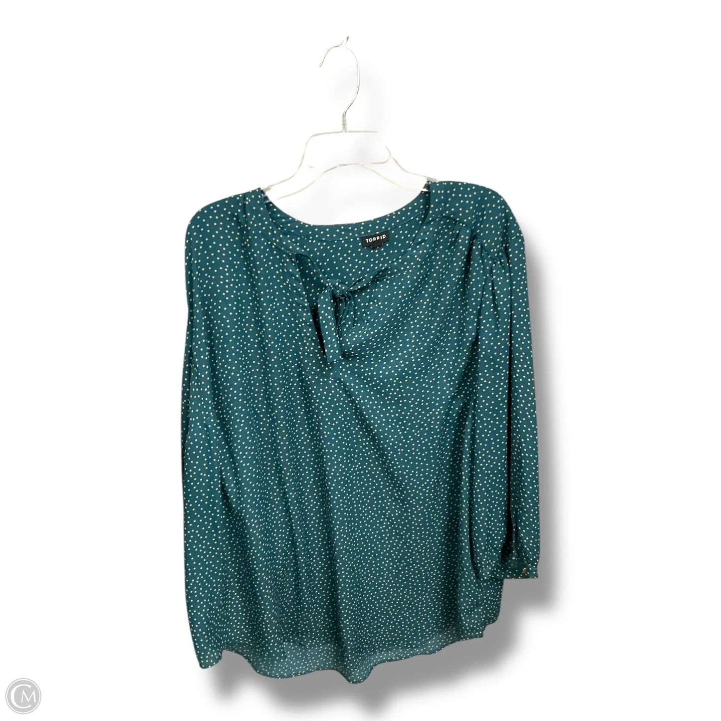 Blouse Long Sleeve By Torrid In Polkadot Pattern, Size: 4x