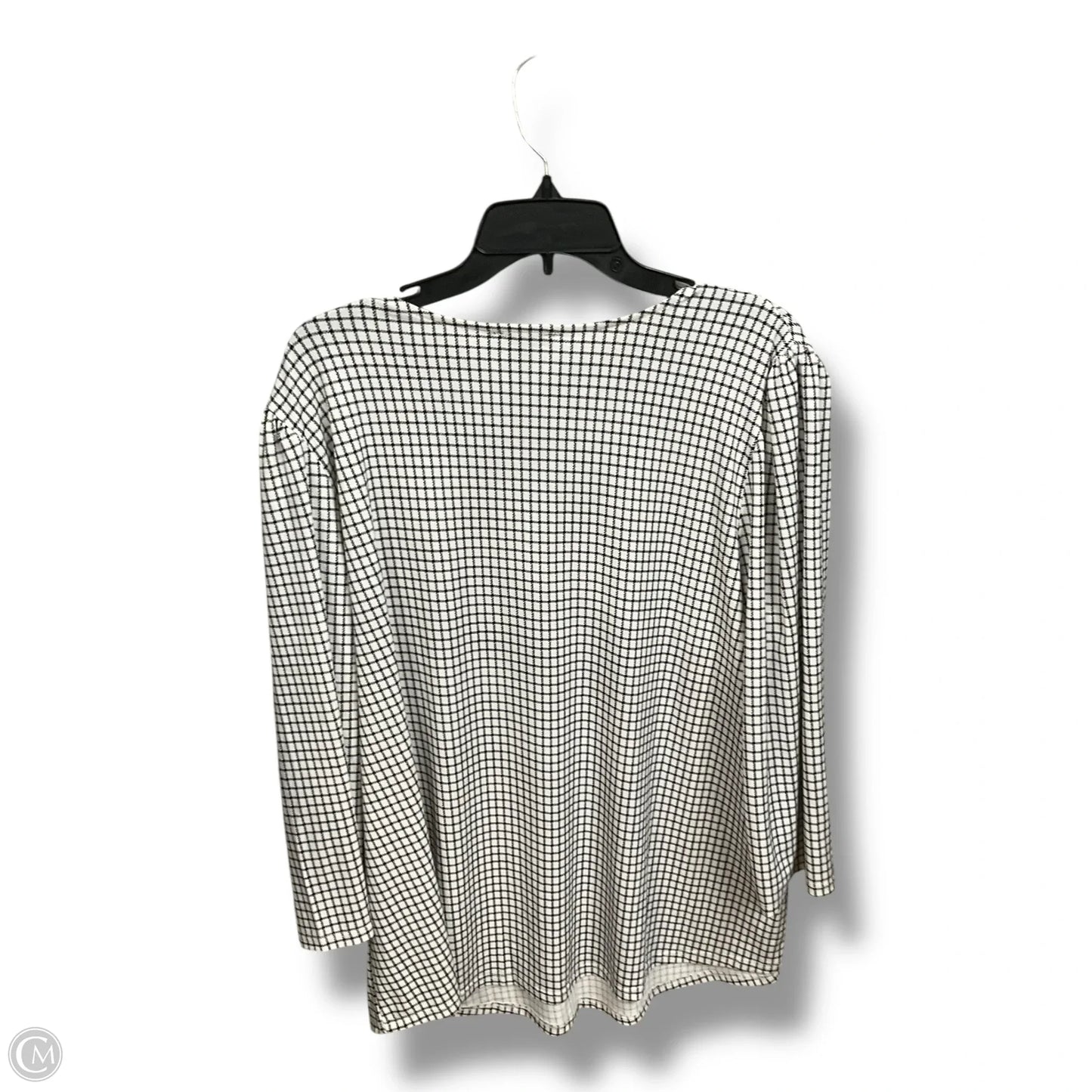Top Long Sleeve By Adrianna Papell In Black & White, Size: 2x
