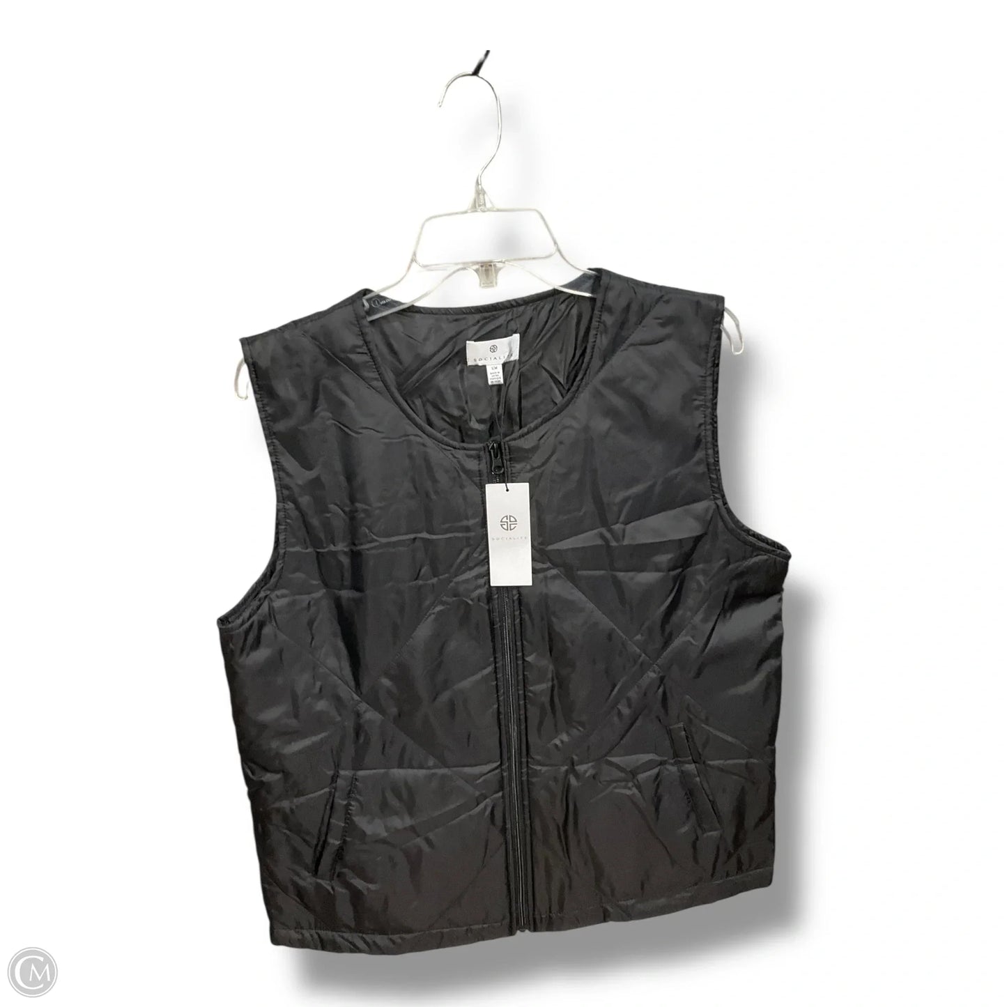 Vest Puffer & Quilted By Socialite In Black, Size: S
