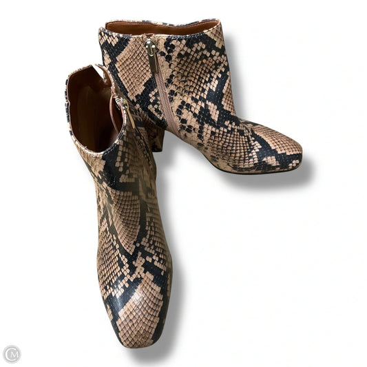 Boots Ankle Heels By Franco Sarto In Snakeskin Print, Size: 7.5
