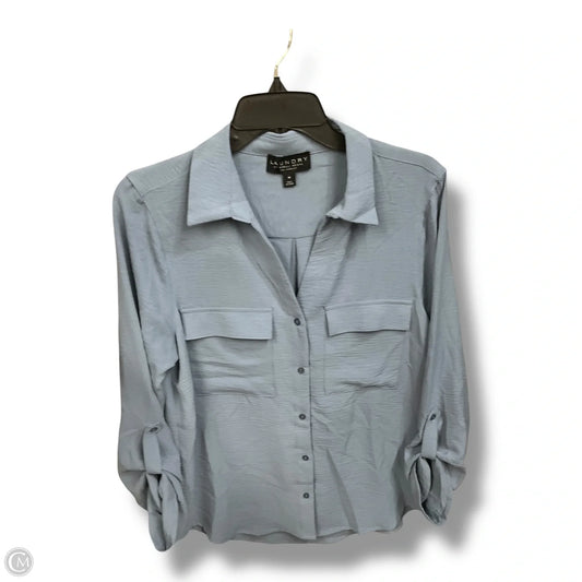 Blouse Long Sleeve By Laundry In Blue, Size: M