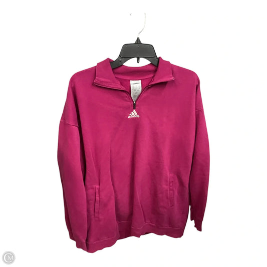 Athletic Sweatshirt Collar By Adidas In Pink, Size: Xl