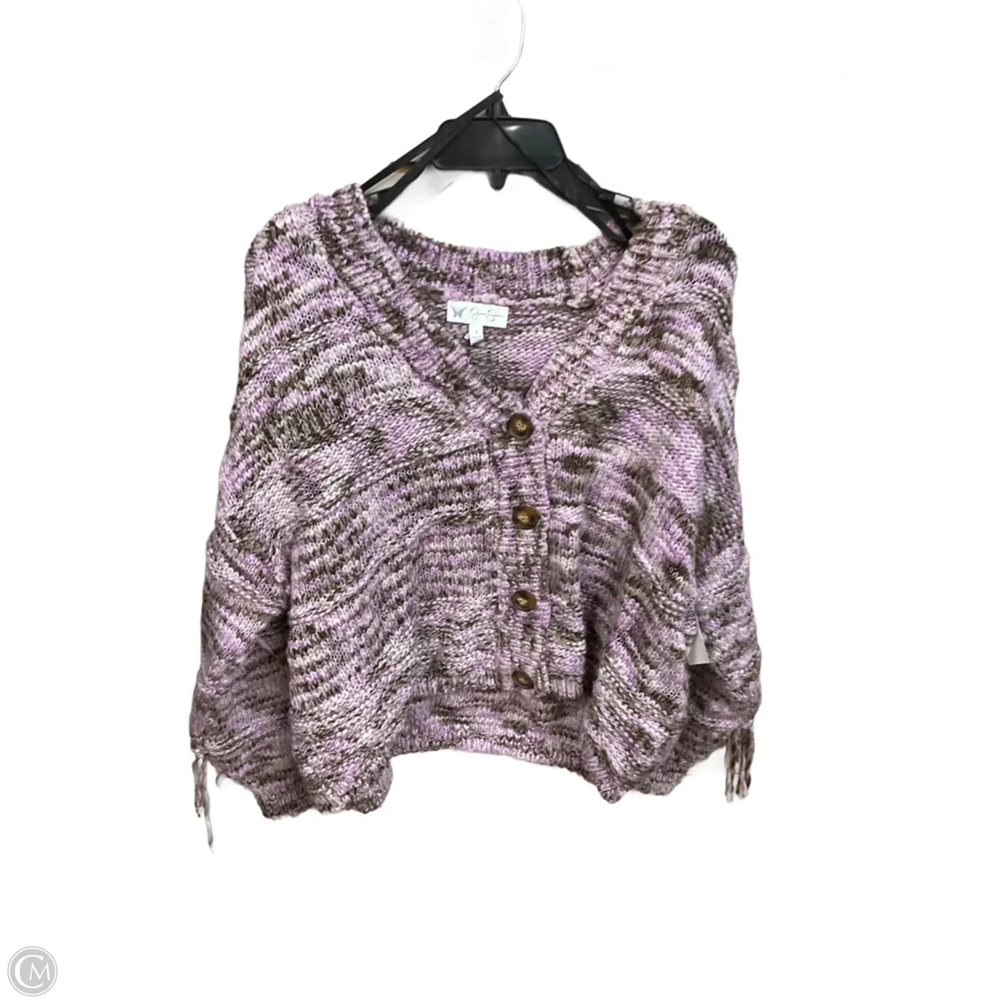 Sweater Cardigan By Jessica Simpson In Purple, Size: L