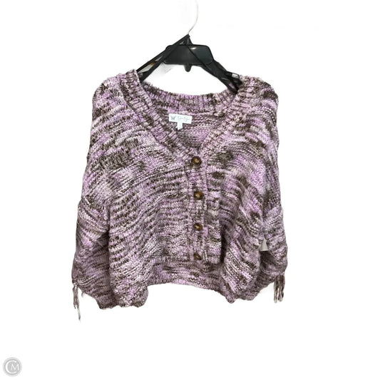 Sweater Cardigan By Jessica Simpson In Purple, Size: L