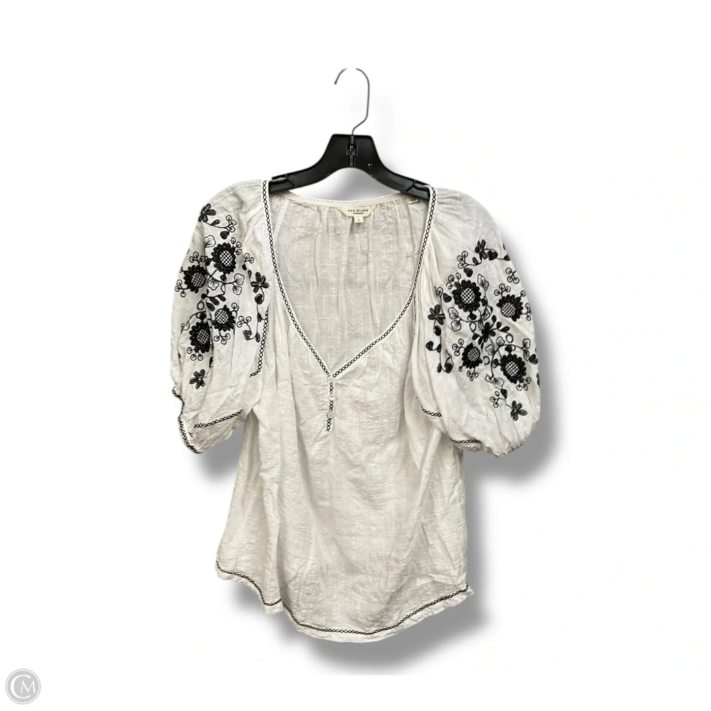 Blouse Short Sleeve By Max Studio In Floral Print, Size: L