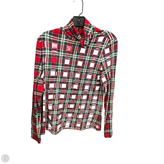 Top Long Sleeve By Lands End In Plaid Pattern, Size: M
