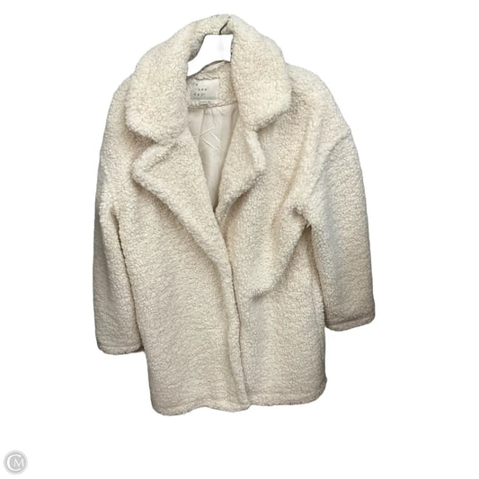 Coat Faux Fur & Sherpa By A New Day In Cream, Size: M