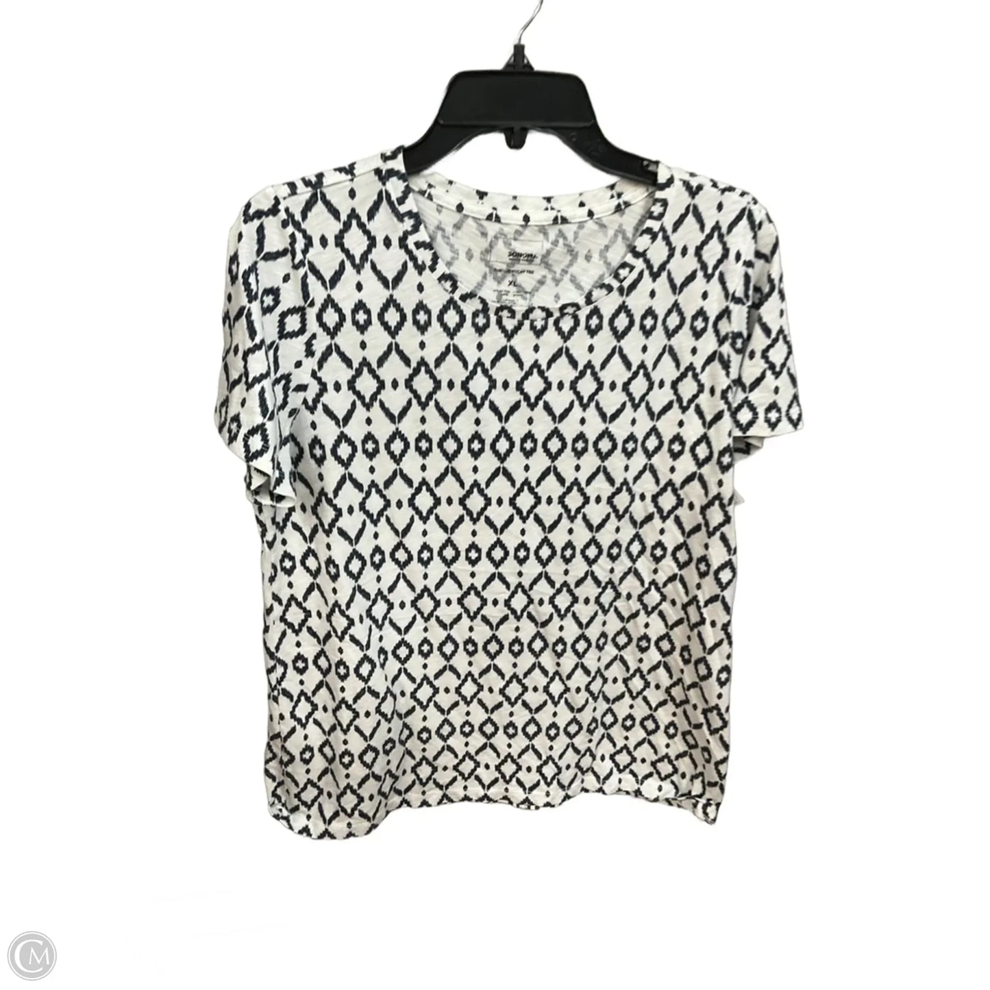 Top Short Sleeve Basic By Sonoma In Blue & White, Size: Xl