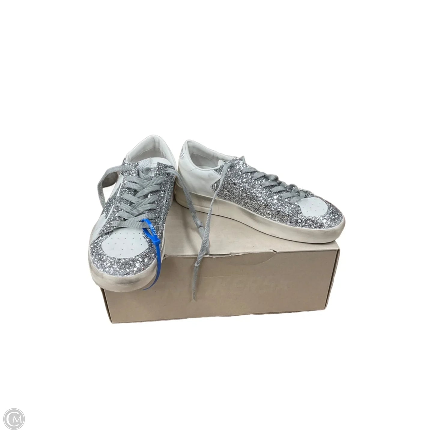 Shoes Luxury Designer By Golden Goose In Silver, Size: 9