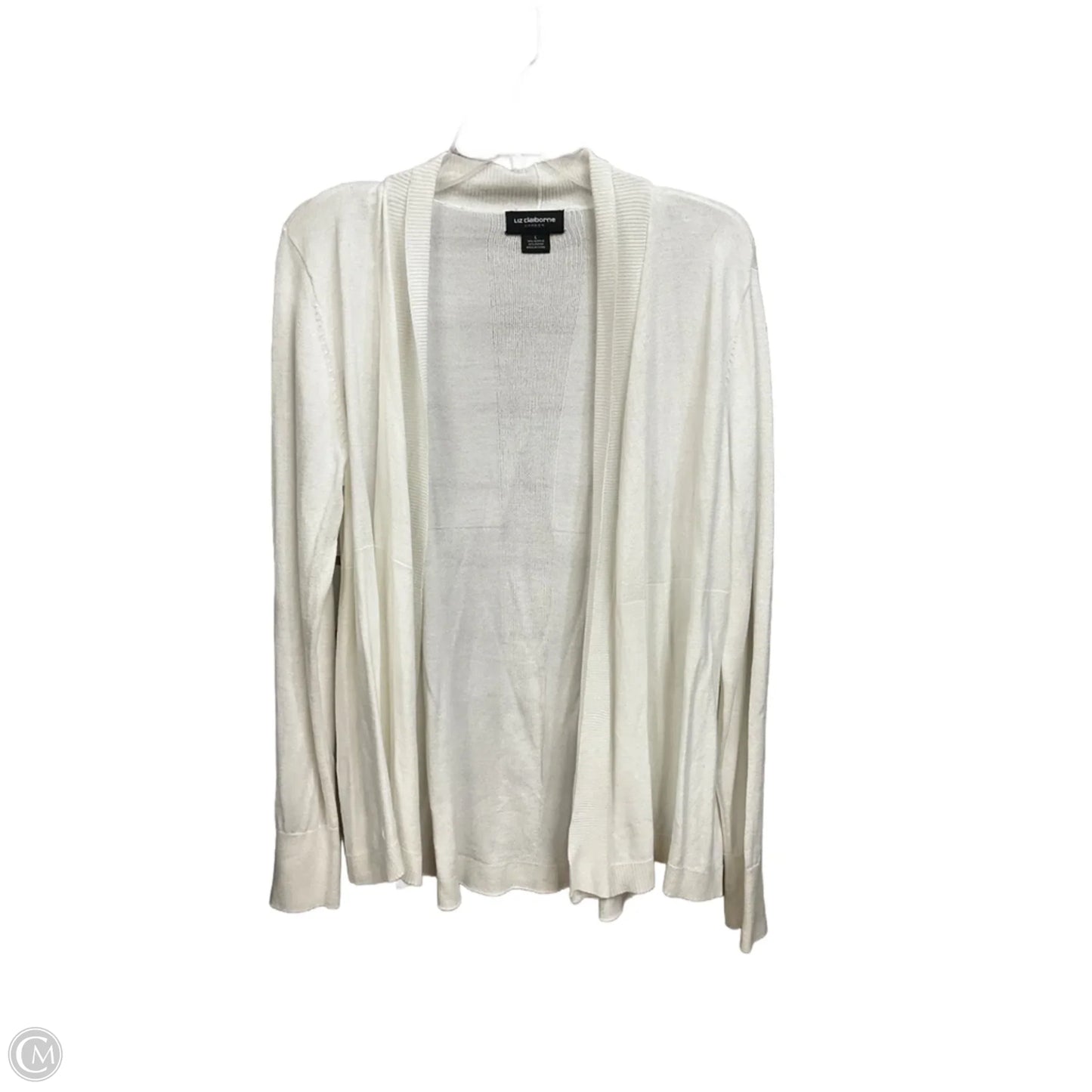 Cardigan By Liz Claiborne In White, Size: L