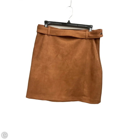 Skirt Mini & Short By Haute Monde In Brown, Size: Xl