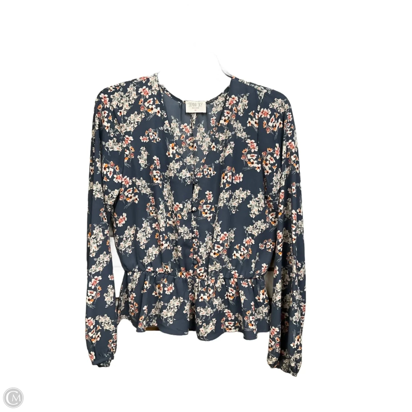 Blouse Long Sleeve By Sienna Sky In Floral Print, Size: M