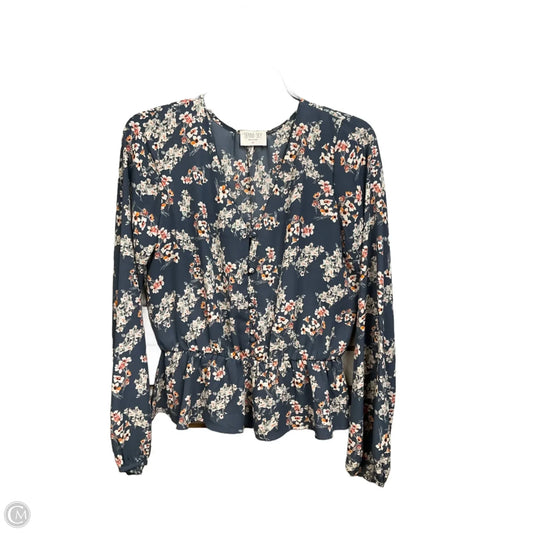 Blouse Long Sleeve By Sienna Sky In Floral Print, Size: M
