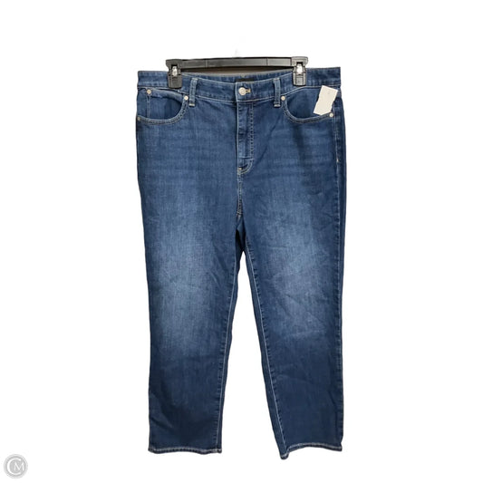 Jeans Straight By Talbots In Blue Denim, Size: 12