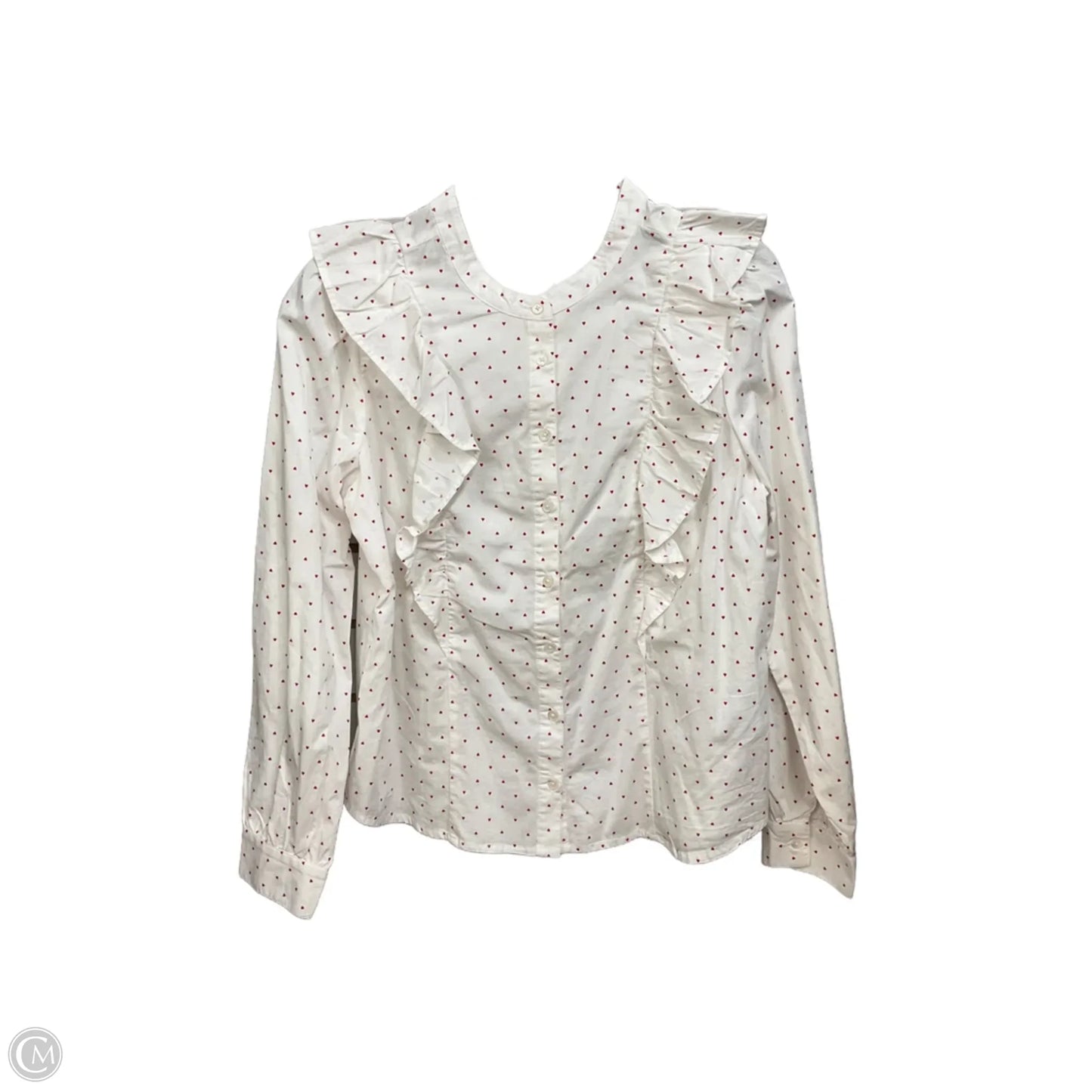 Blouse Long Sleeve By J. Crew In White, Size: S