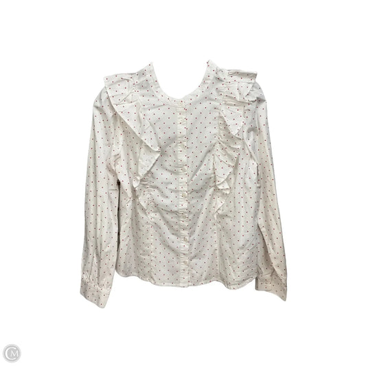 Blouse Long Sleeve By J. Crew In White, Size: S