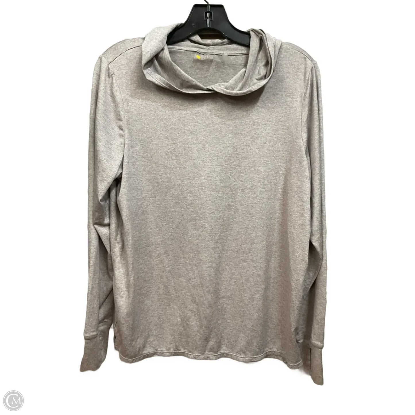 Athletic Top Long Sleeve Hoodie By Zella In Taupe, Size: L