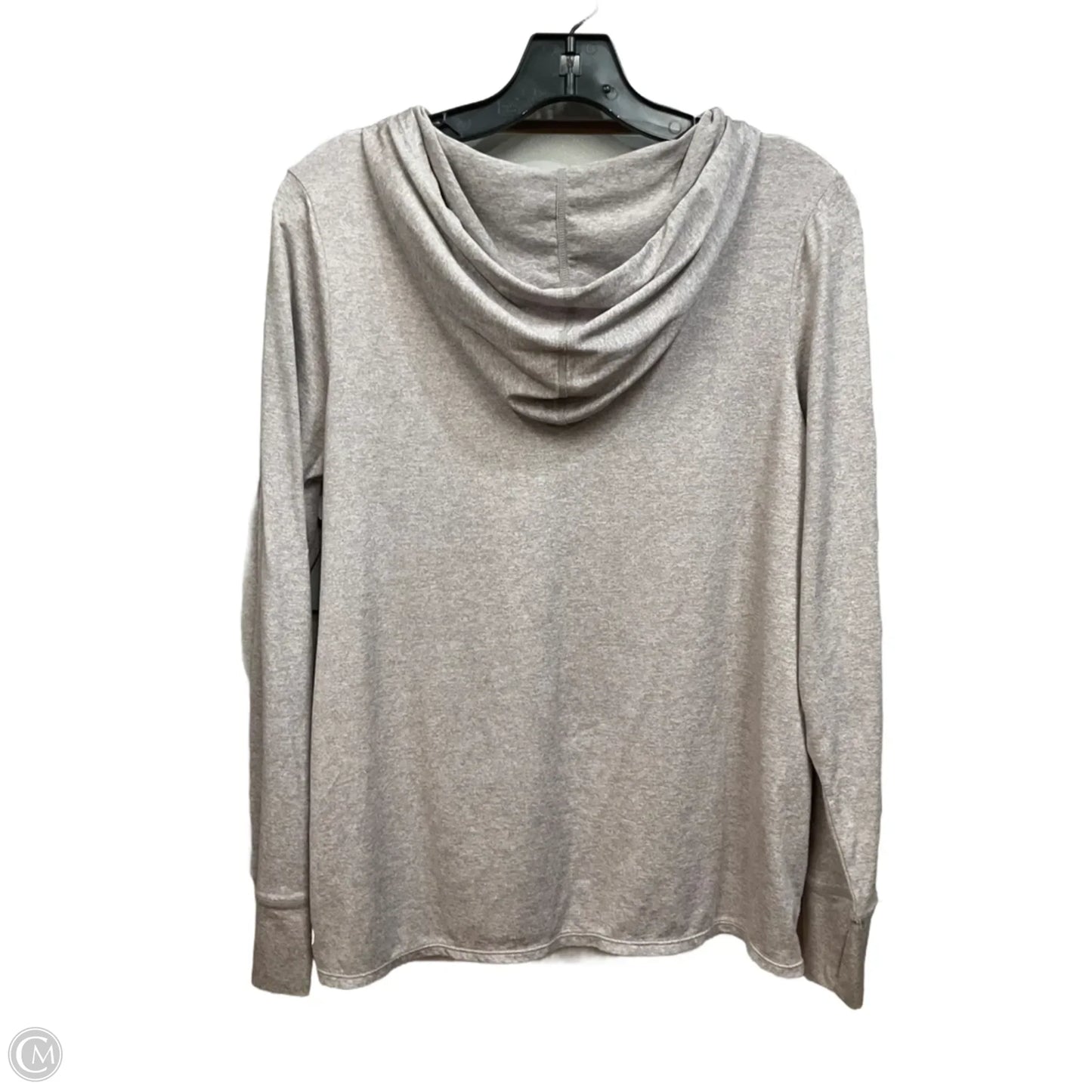 Athletic Top Long Sleeve Hoodie By Zella In Taupe, Size: L