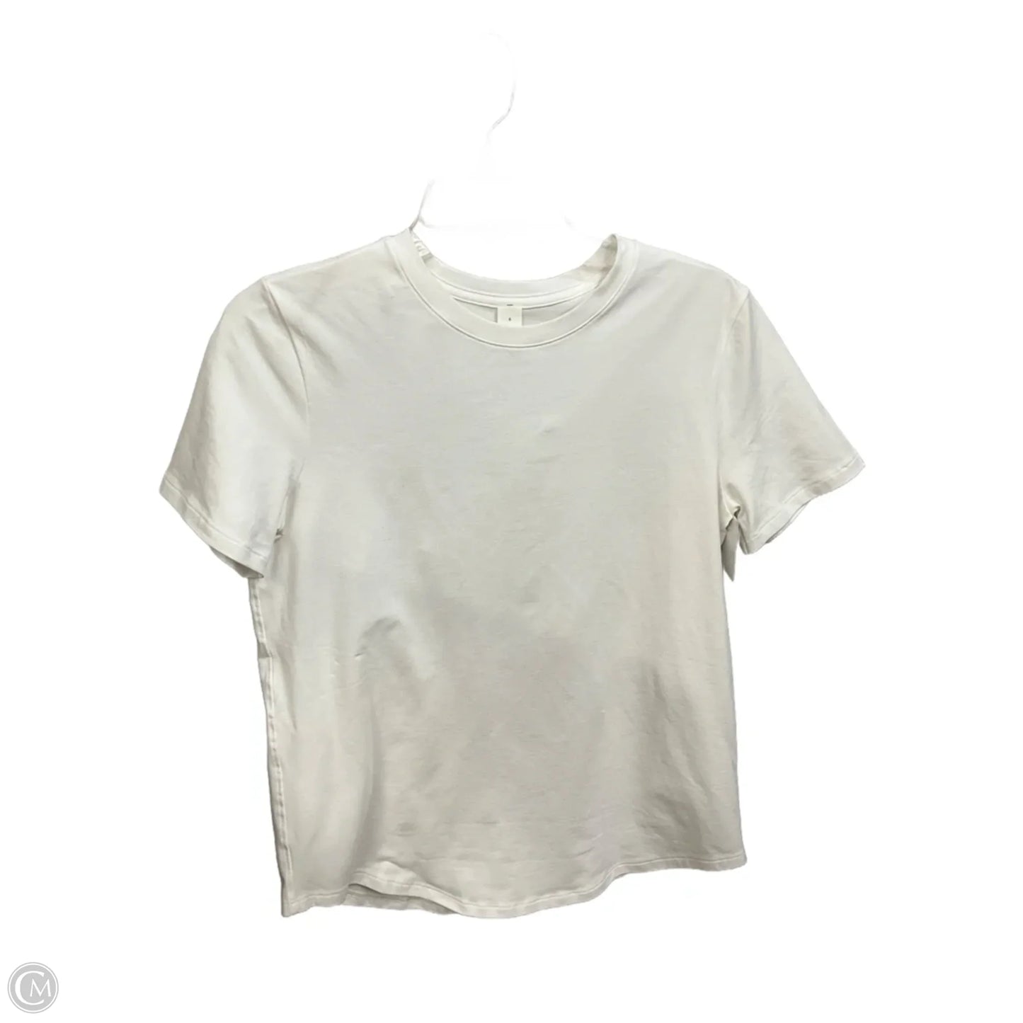 Athletic Top Short Sleeve By Lululemon In White, Size: S