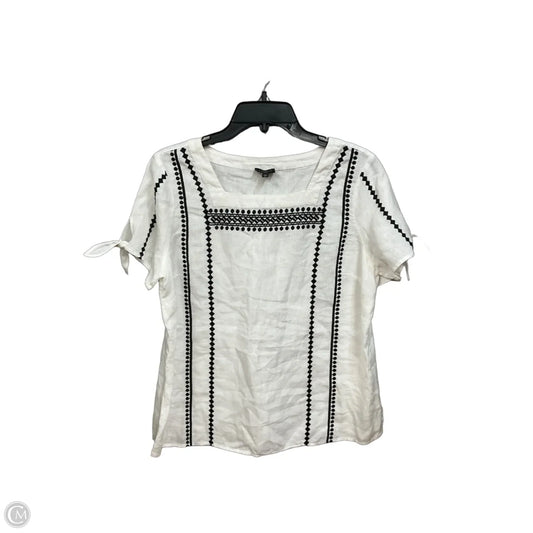 Top Short Sleeve By Talbots In Black & White, Size: Lp